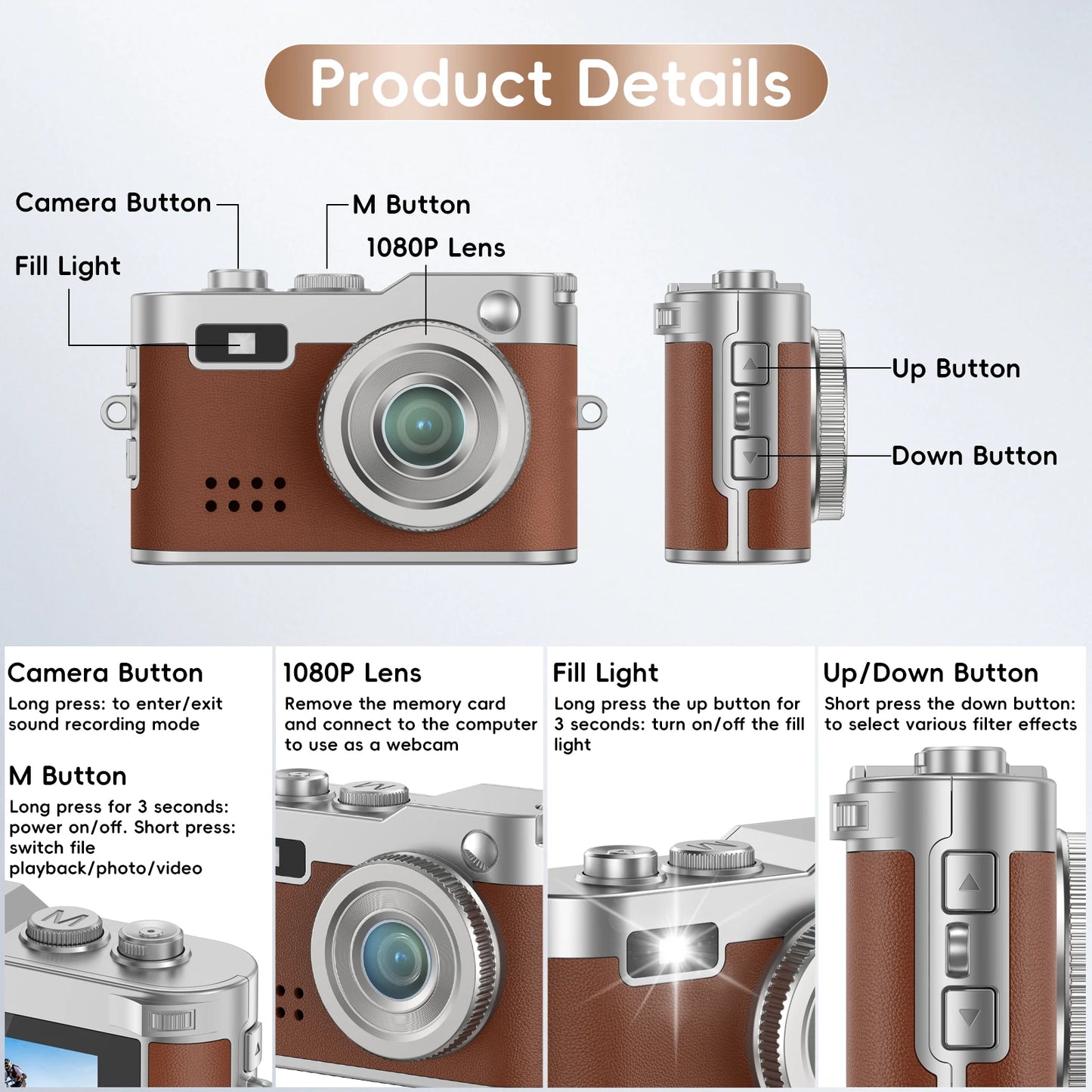 GofunlyCN Portable Mini Camera Keychain 1080P HD 8GB Gift