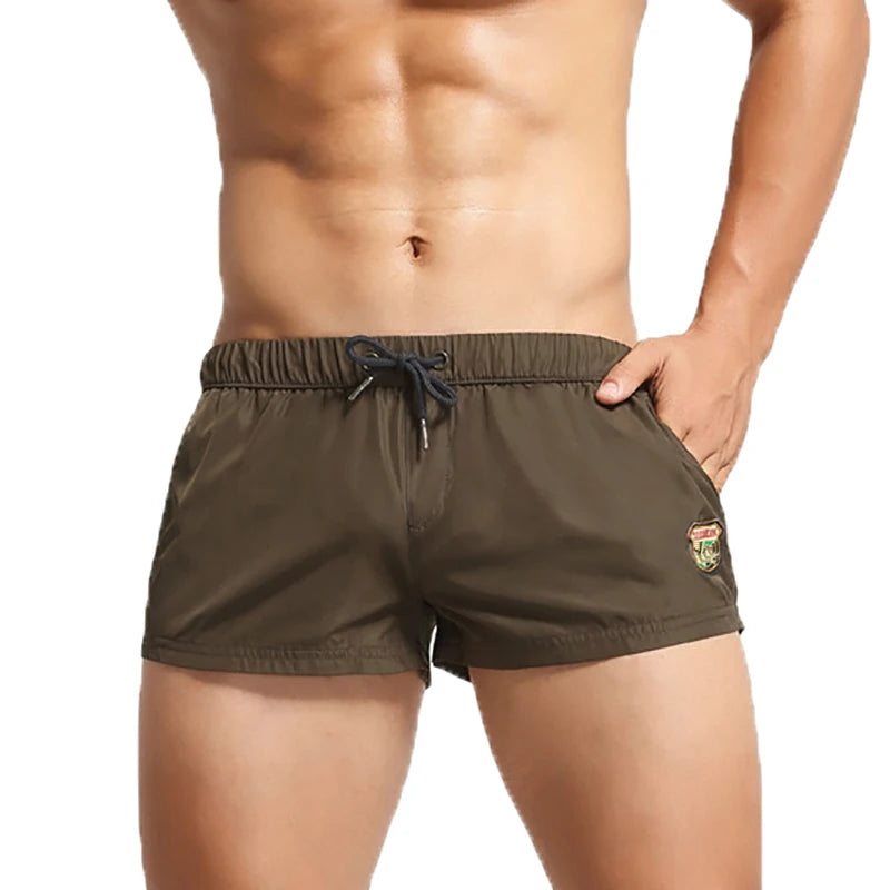 Men Casual Shorts With Pockets Mesh Boxer For Summer Gym